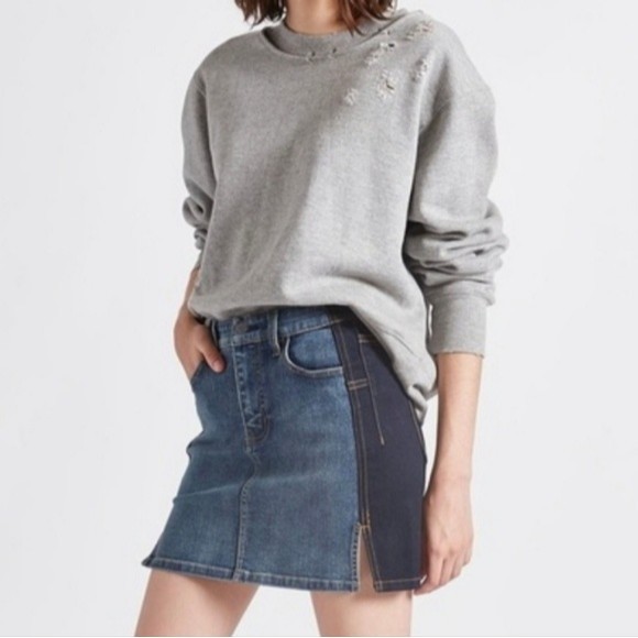 NWT Current/Elliott The Mashed Mini Denim Skirt - Picture 3 of 15